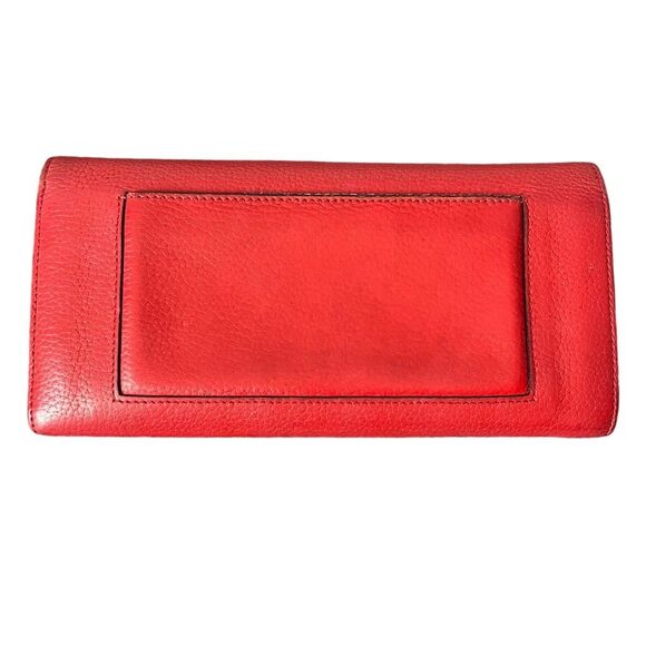 Celine Women's Red Leather Wallet Credit Card Holder - Picture 3 of 9